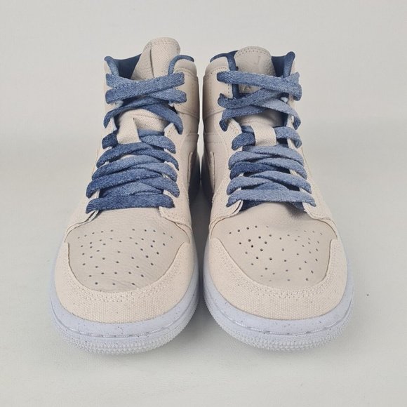 Nike Air Jordan 1 Mid SE Sand Navy Women's Basketball Sneakers - Picture 4 of 12